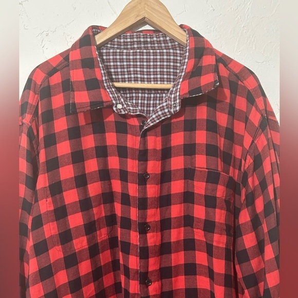 Cremieux Classic Fit Buffalo Plaid Reversible Long Sleeve Woven Shirt Sz 3XT - Picture 3 of 16